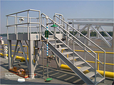 Accommodation Ladder - Access Platform, Truss Style, Curved Treads, Dock Roller