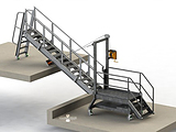 Accommodation Ladder - Dock to Barge System with Portable Base