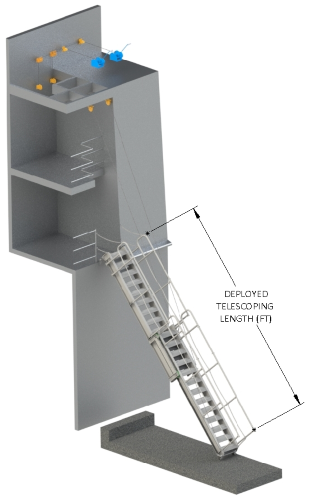  VERTICAL STOWING TELESCOPING LADDER