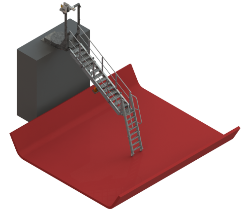 DOCK TO BARGE SYSTEM WITH ROTATING BASE