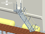 Gangway - Deck Planking, Rope Handrails, Upper Rotating Platform